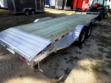 New 2026 7x22 14000lb gvwr aluminum equipment trailer with - Wolverine