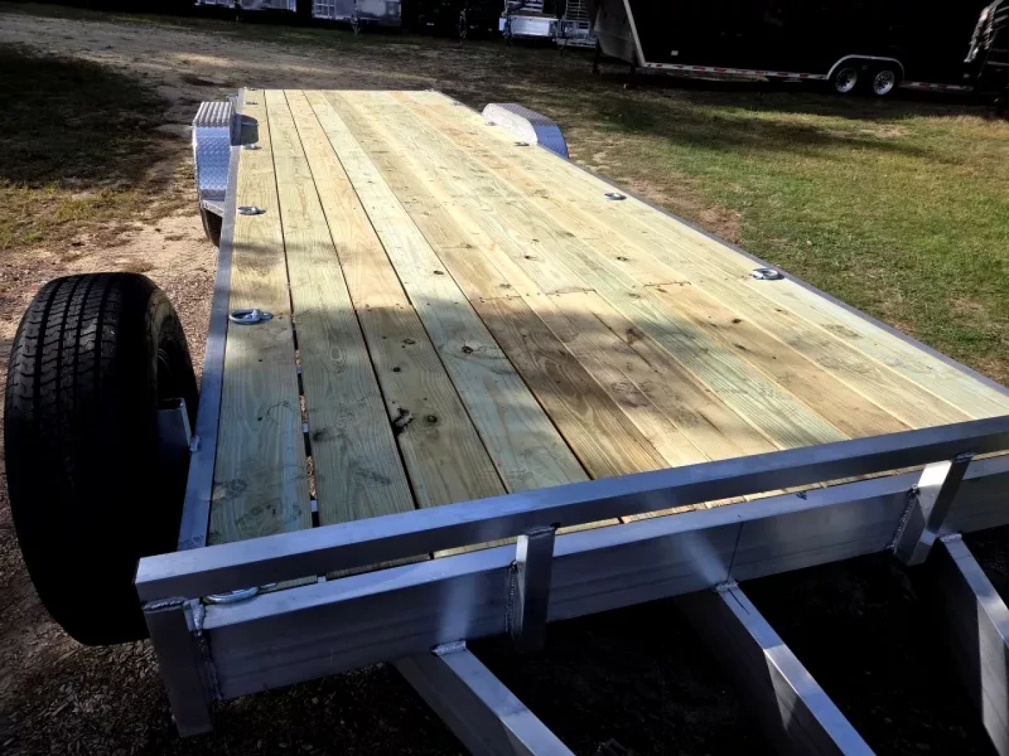 New 2026 7x26 14,000lb gvwr flatbed utility equipment trailer aluminum - Wolverine