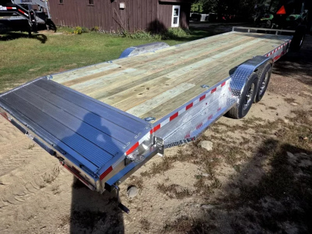 New 2026 7x26 14,000lb gvwr flatbed utility equipment trailer aluminum - Wolverine