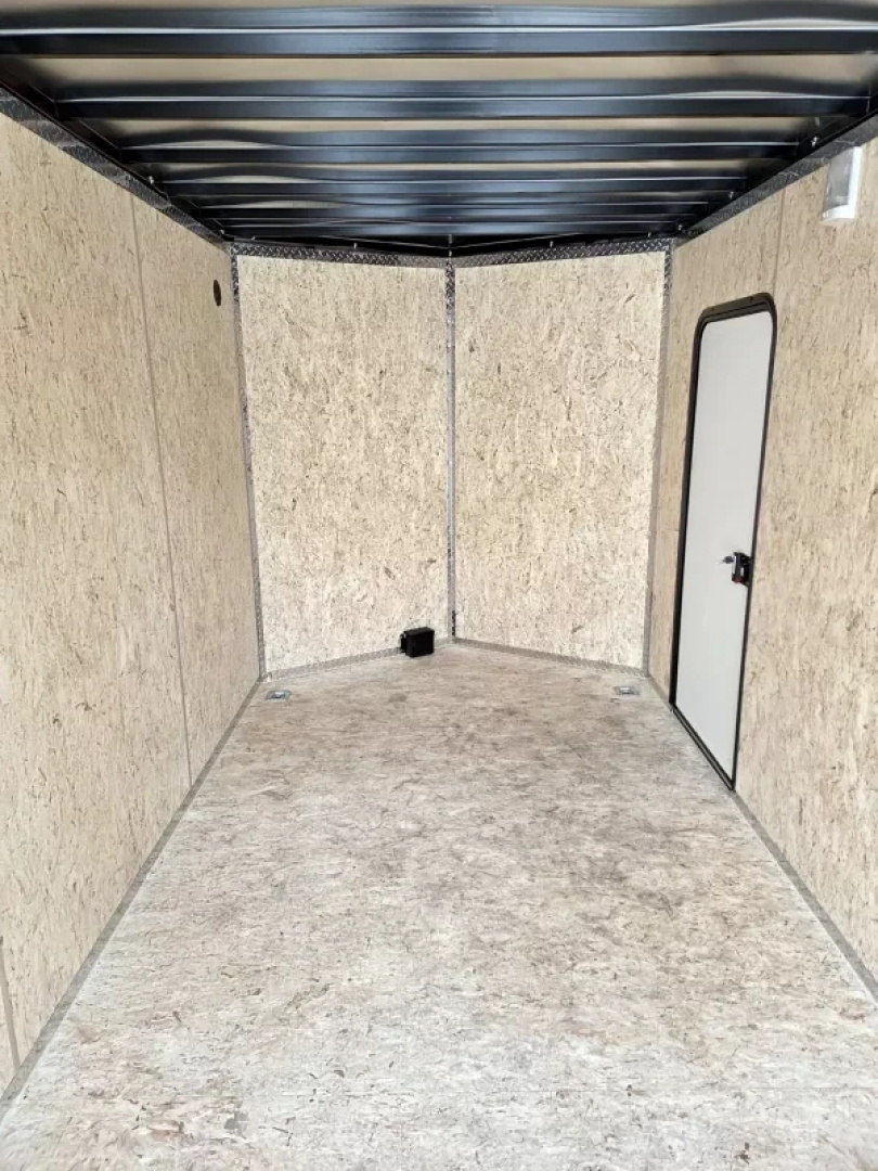 New 2026 7x14 Extra Height Cargo Trailer with black out trim package rear ramp - Legend Trailers