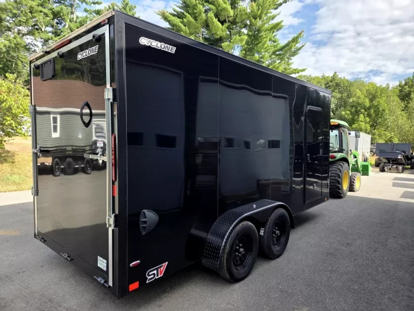 New 2026 7x14 Extra Height Cargo Trailer with black out trim package rear ramp - Legend Trailers