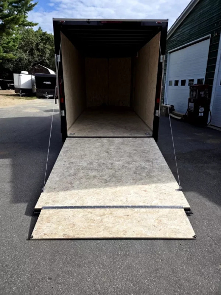 New 2026 7x14 Extra Height Cargo Trailer with black out trim package rear ramp - Legend Trailers