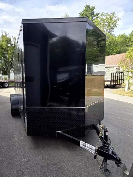 New 2026 7x14 Extra Height Cargo Trailer with black out trim package rear ramp - Legend Trailers