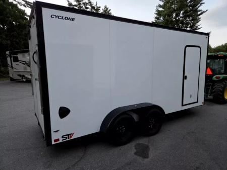 New 2026 7x16 extra height cargo trailer with black out package and torsion axles - Legend Trailers