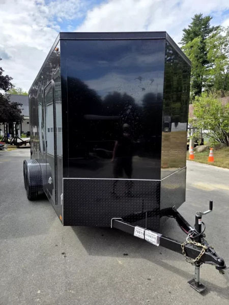 New 2026 7x16 extra height cargo trailer torsion axles with black out trim package and extra height - Legend Trailers