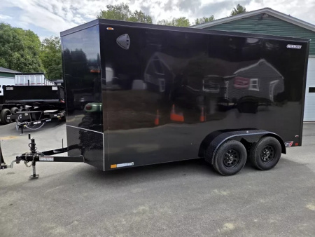 New 2026 7x16 extra height cargo trailer torsion axles with black out trim package and extra height - Legend Trailers