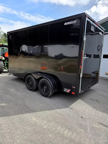 New 2026 7x16 extra height cargo trailer torsion axles with black out trim package and extra height - Legend Trailers