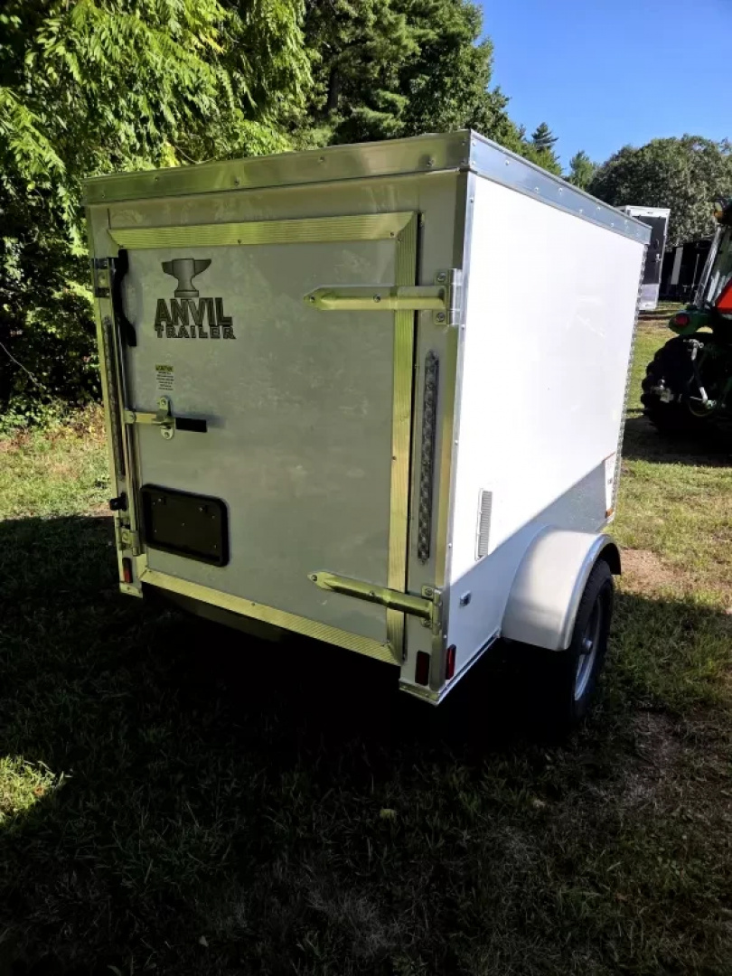 New 2026 4X6 Barn door enclosed cargo trailer white - Anvil Trailers
