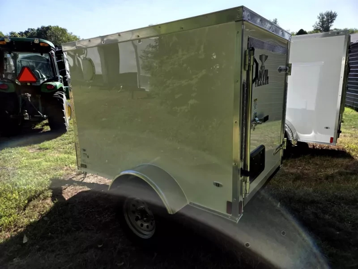 New 2026 4X6 Barn door enclosed cargo trailer white - Anvil Trailers