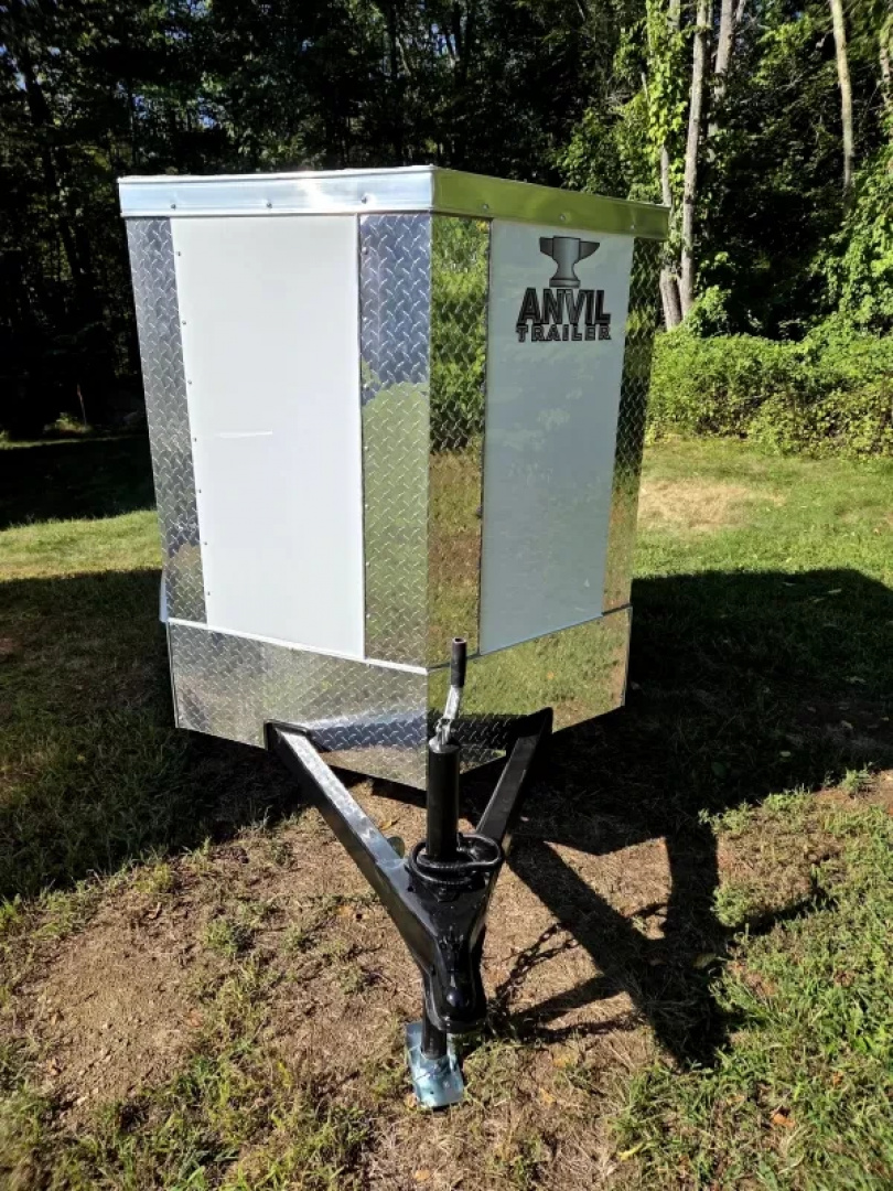 New 2026 4X6 Barn door enclosed cargo trailer white - Anvil Trailers