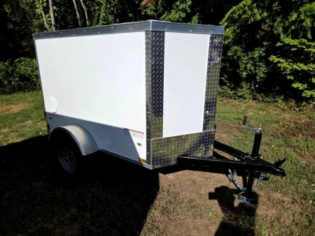 New 2026 4X6 Barn door enclosed cargo trailer white - Anvil Trailers