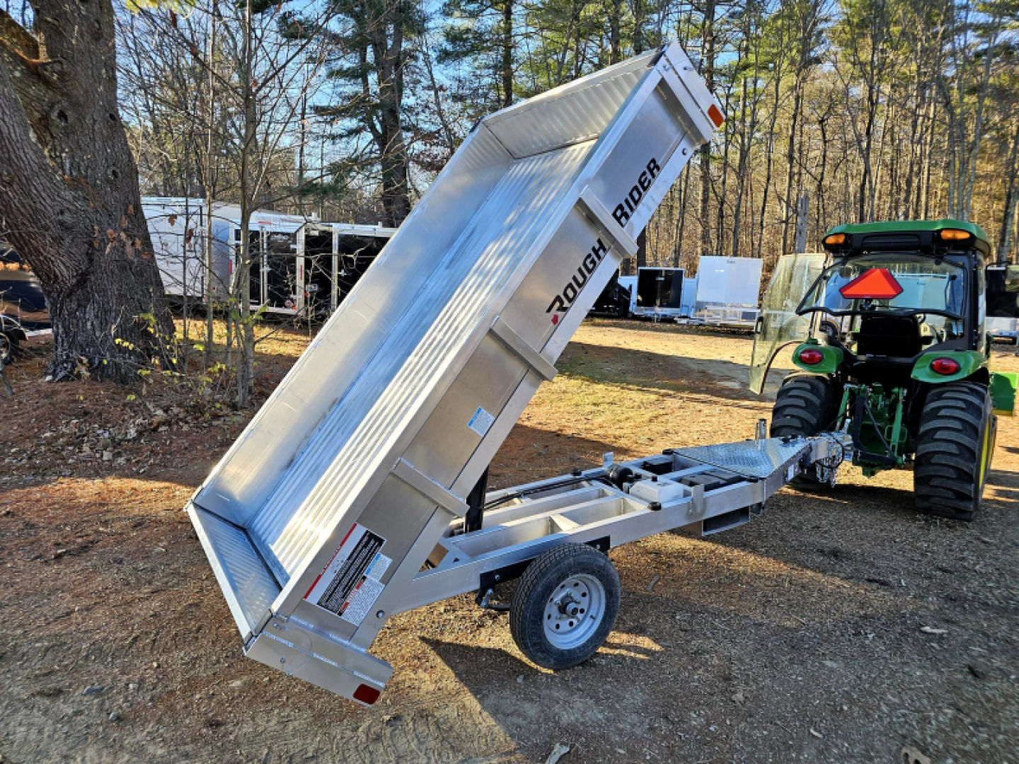 New 2025 4.5x8 aluminum dump trailer with ramps - Rance Aluminum Trailers