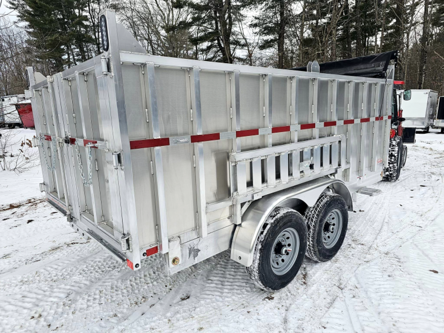 New 2024 7x14 14k gvwr aluminum dump trailer high sides - High Country Trailers