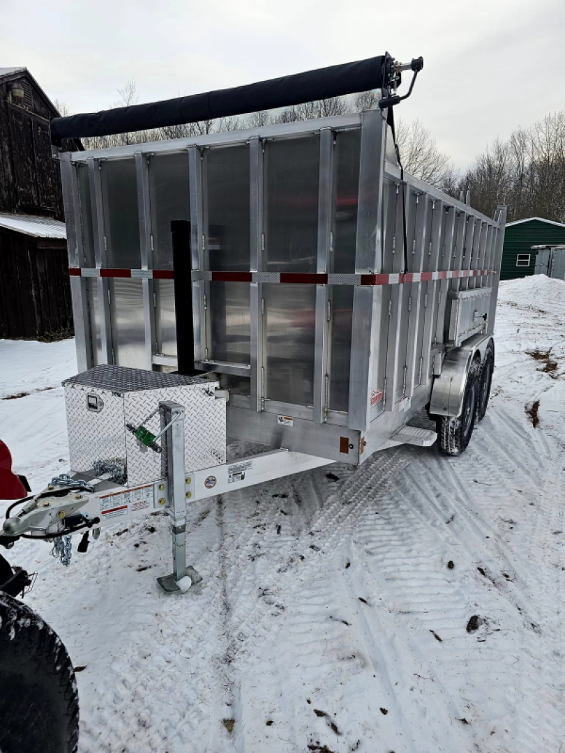 New 2024 7x14 14k gvwr aluminum dump trailer high sides - High Country Trailers