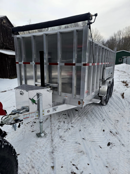 New 2024 7x14 14k gvwr aluminum dump trailer high sides - High Country Trailers