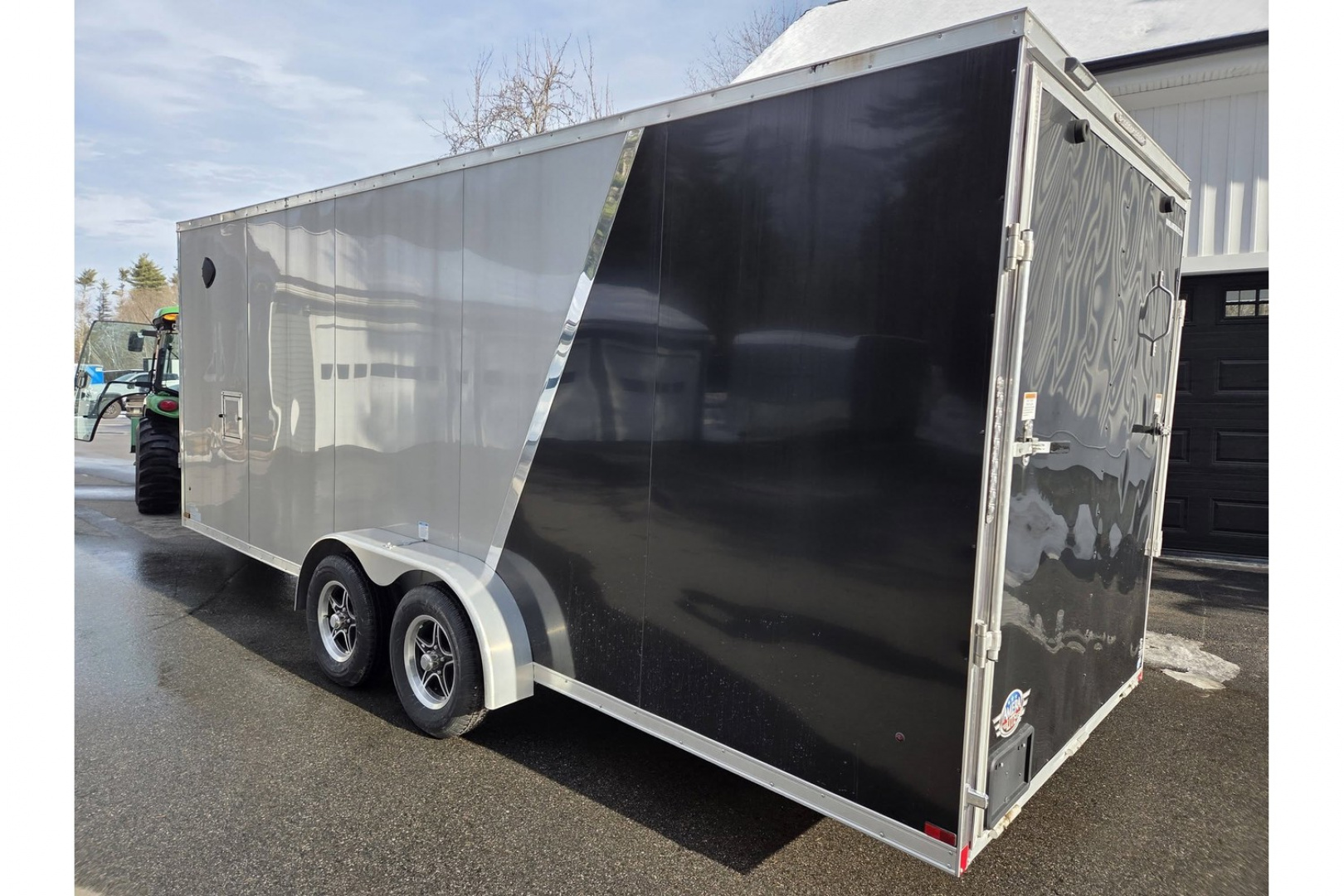 New 2023 7x20 aluminum snowmobile trailer 3 or 4 place left over wit extra height and upgrades - Rance Aluminum Trailers