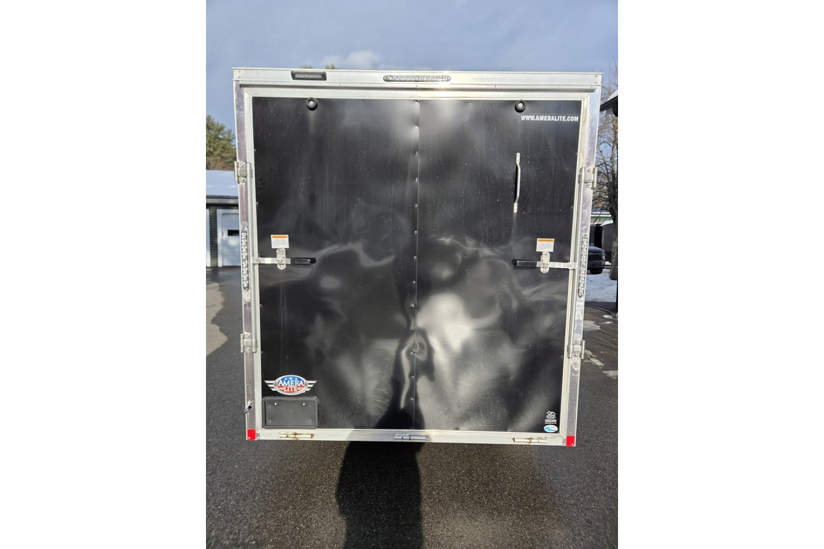 New 2023 7x20 aluminum snowmobile trailer 3 or 4 place left over wit extra height and upgrades - Rance Aluminum Trailers