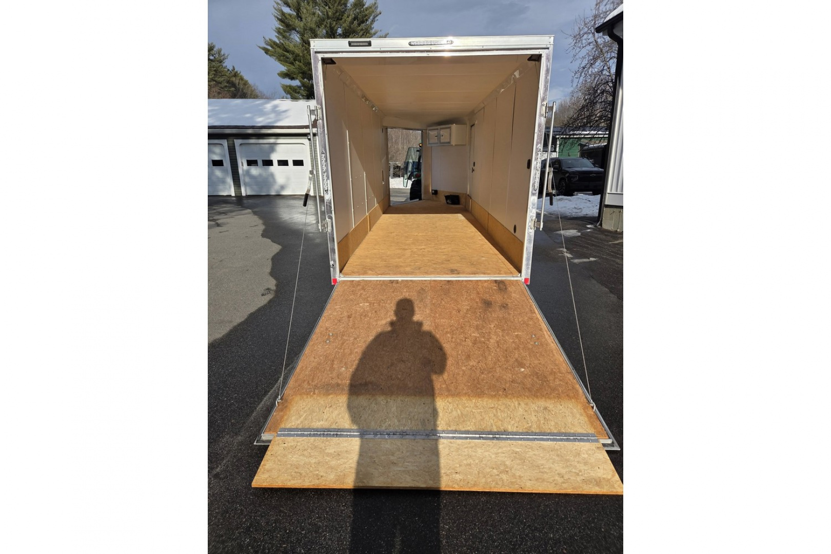 New 2023 7x20 aluminum snowmobile trailer 3 or 4 place left over wit extra height and upgrades - Rance Aluminum Trailers