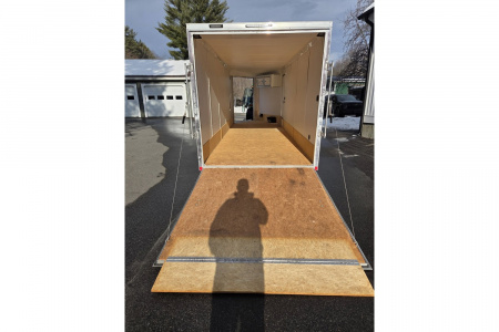 New 2023 7x20 aluminum snowmobile trailer 3 or 4 place left over wit extra height and upgrades - Rance Aluminum Trailers