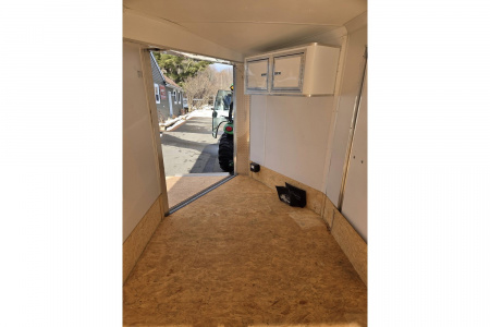 New 2023 7x20 aluminum snowmobile trailer 3 or 4 place left over wit extra height and upgrades - Rance Aluminum Trailers