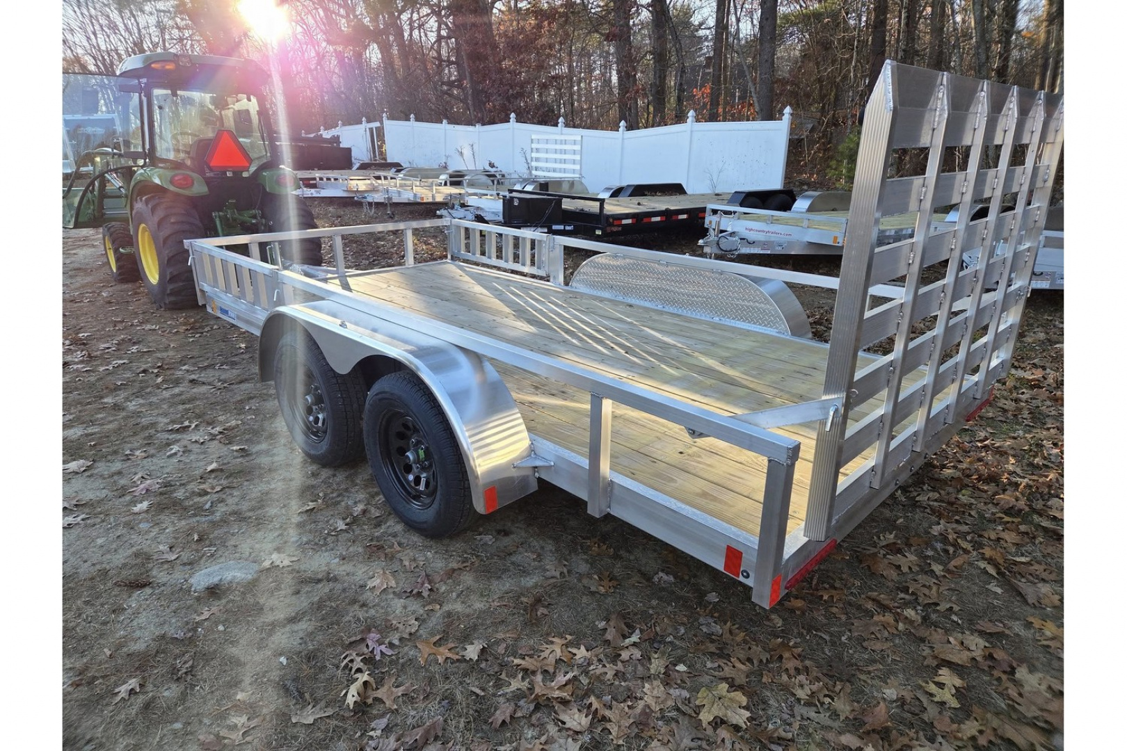 New 2026 6.5x14 aluminum utility trailer dual axle with atv ramp kit - High Country Trailers
