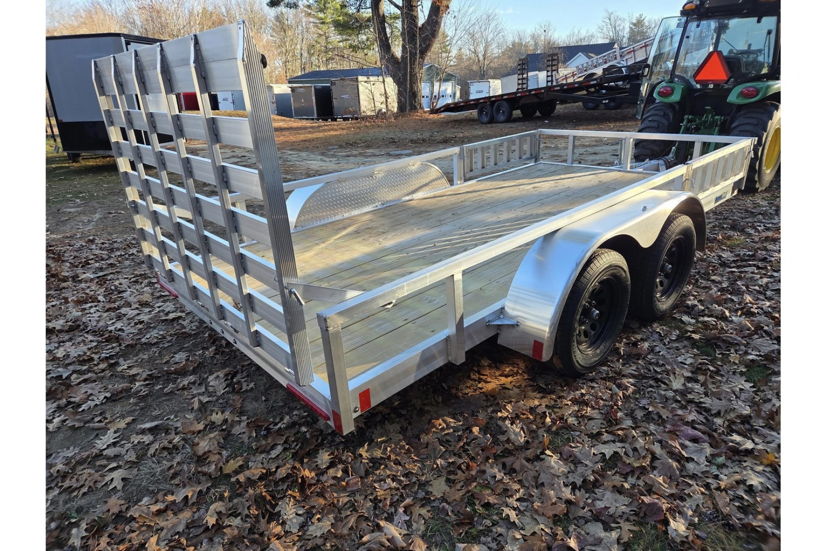 New 2026 6.5x14 aluminum utility trailer dual axle with atv ramp kit - High Country Trailers