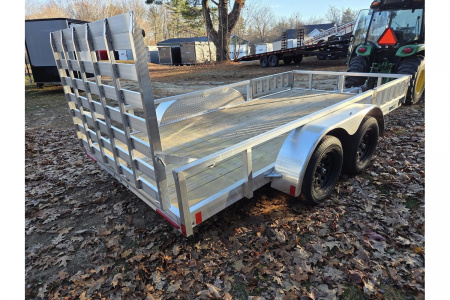 New 2026 6.5x14 aluminum utility trailer dual axle with atv ramp kit - High Country Trailers