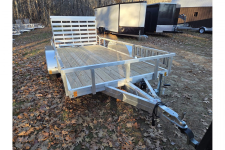 New 2026 6.5x14 aluminum utility trailer dual axle with atv ramp kit - High Country Trailers
