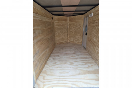 New 2026 5x8 Enclosed Cargo Trailer with side door and rear ramp Black - Anvil Trailers