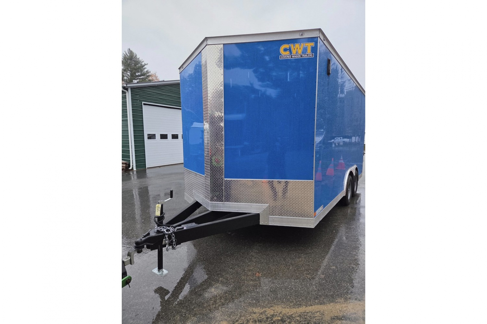 New 2026 8.5x16 extra height enclosed cargo trailer with wall e trac and poly core siding rear ramp door - Covered Wagon