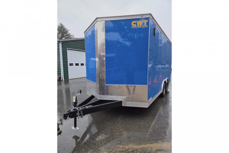 New 2026 8.5x16 extra height enclosed cargo trailer with wall e trac and poly core siding rear ramp door - Covered Wagon