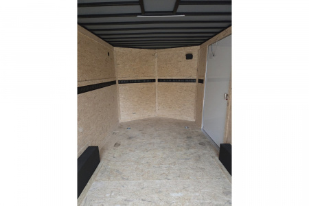 New 2026 8.5x16 extra height enclosed cargo trailer with wall e trac and poly core siding rear ramp door - Covered Wagon
