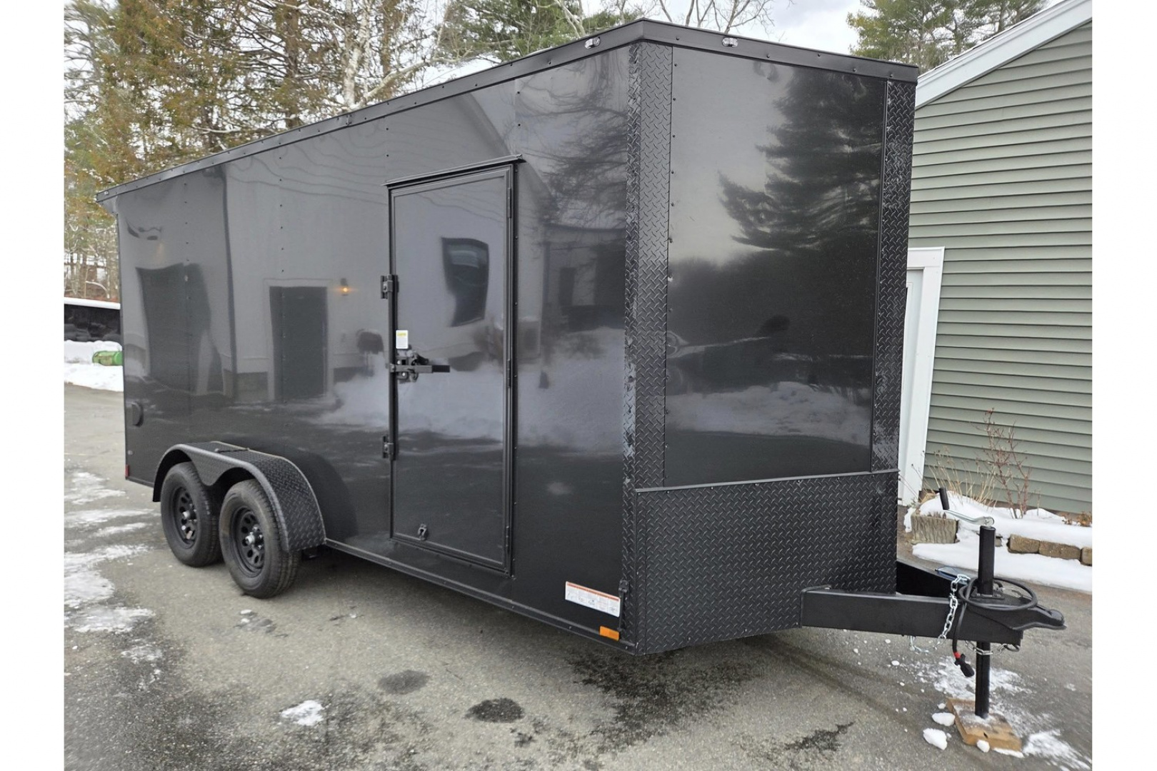 New 2026 7x16 extra height enclosed cargo trailer with black out trim package - Anvil Trailers