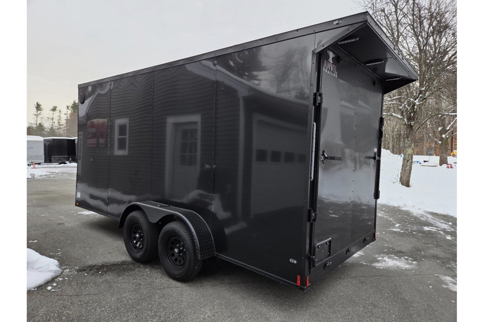 New 2026 7x16 extra height enclosed cargo trailer with black out trim package - Anvil Trailers