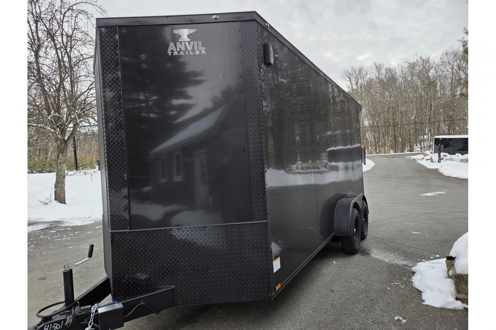 New 2026 7x16 extra height enclosed cargo trailer with black out trim package - Anvil Trailers
