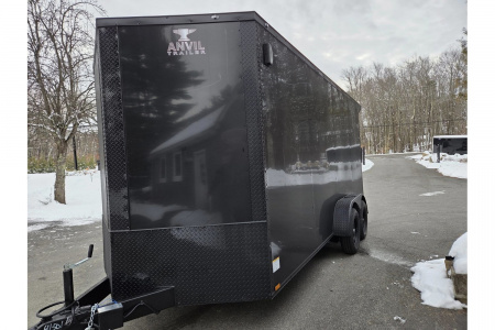 New 2026 7x16 extra height enclosed cargo trailer with black out trim package - Anvil Trailers