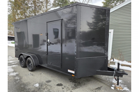 New 2026 7x16 extra height enclosed cargo trailer with black out trim package - Anvil Trailers