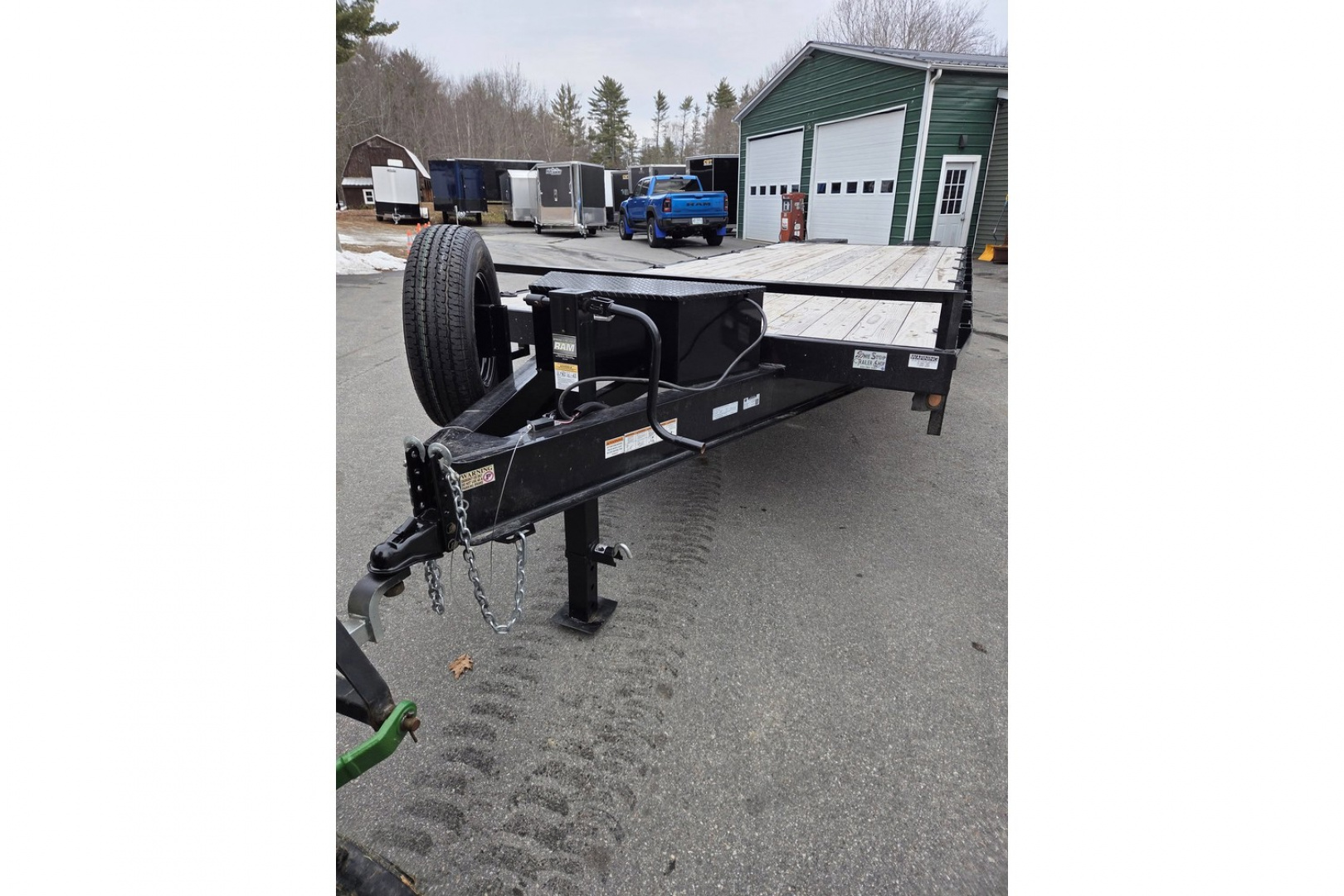 Used 2024 102x26 Deck over equipment trailer with tool box and spring assisted ramps 14,000lb gvwr - Quality Steel & Aluminum Products, LLC