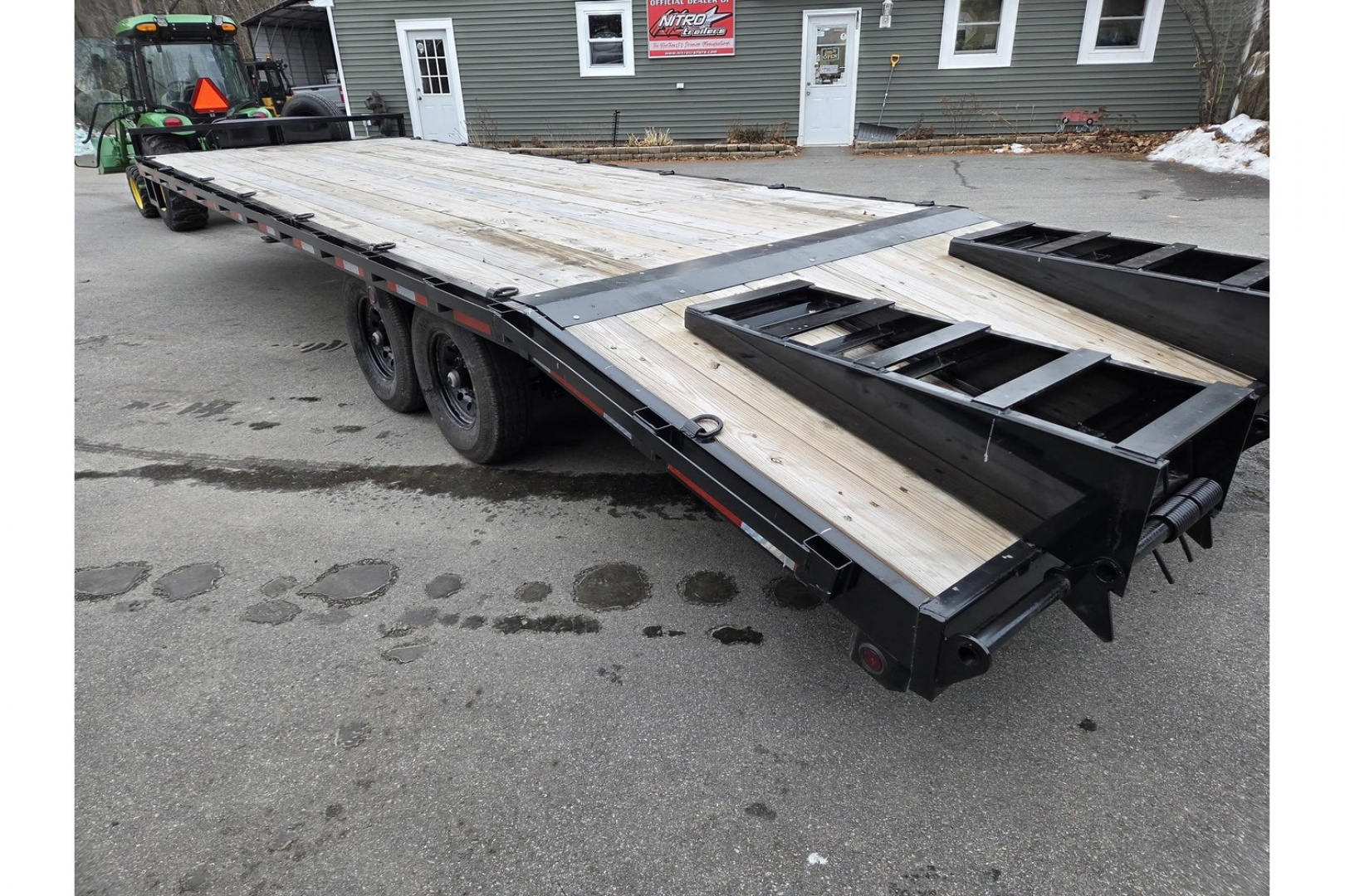 Used 2024 102x26 Deck over equipment trailer with tool box and spring assisted ramps 14,000lb gvwr - Quality Steel & Aluminum Products, LLC