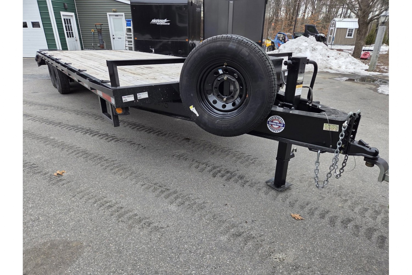 Used 2024 102x26 Deck over equipment trailer with tool box and spring assisted ramps 14,000lb gvwr - Quality Steel & Aluminum Products, LLC