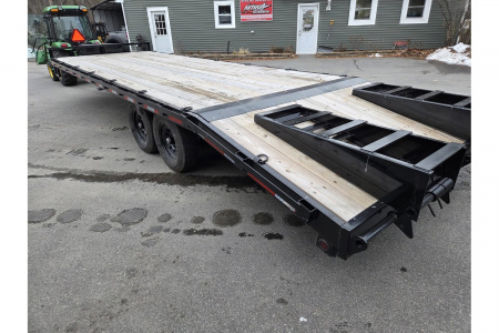 Used 2024 102x26 Deck over equipment trailer with tool box and spring assisted ramps 14,000lb gvwr - Quality Steel & Aluminum Products, LLC