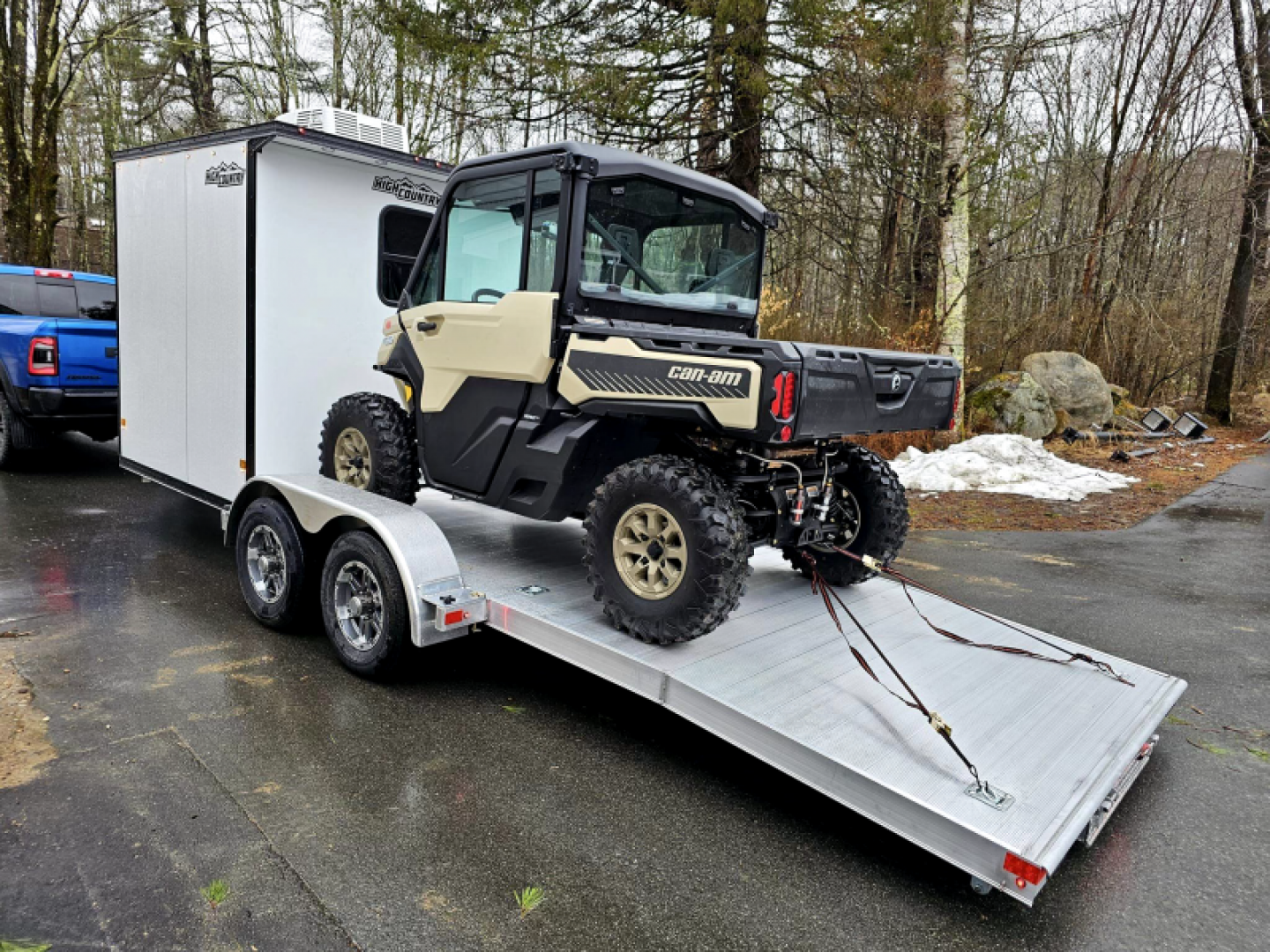 New 2024 2024 7x22 adventure trailer 9990lb gvwr aluminum car hauler camper trailer custom - High Country Trailers