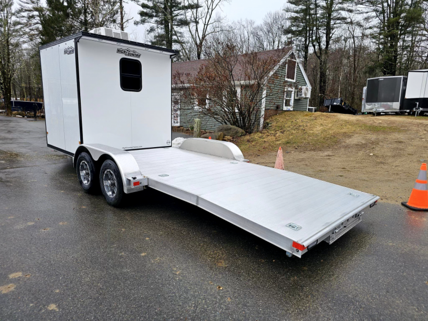 New 2024 2024 7x22 adventure trailer 9990lb gvwr aluminum car hauler camper trailer custom - High Country Trailers