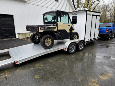New 2024 2024 7x22 adventure trailer 9990lb gvwr aluminum car hauler camper trailer custom - High Country Trailers