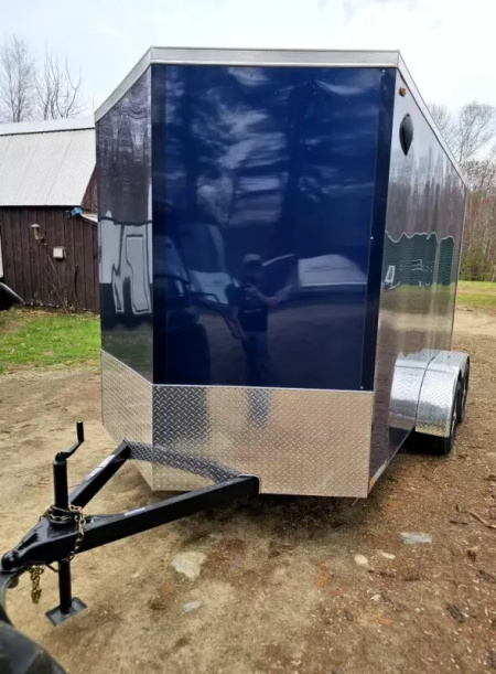 New 2025 7x12 extra height enclosed cargo trailer with aluminum wheels - Legend Trailers