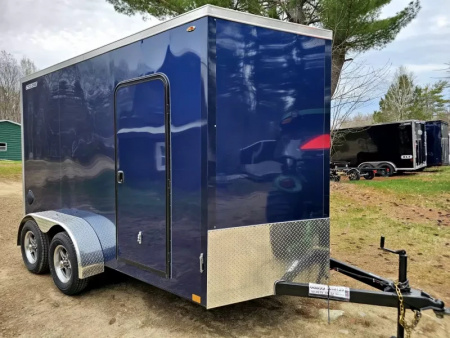 New 2025 7x12 extra height enclosed cargo trailer with aluminum wheels - Legend Trailers