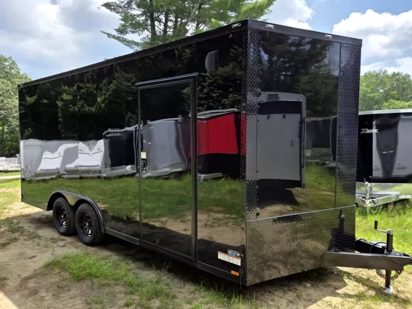 New 2025 8.5x18 extra height enclosed cargo or car hauler trailer black out - Anvil Trailers