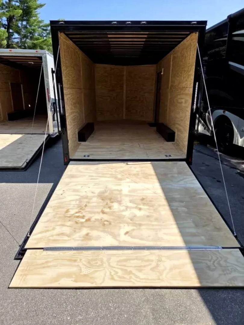 New 2025 8.5x18 extra height enclosed cargo or car hauler trailer black out - Anvil Trailers