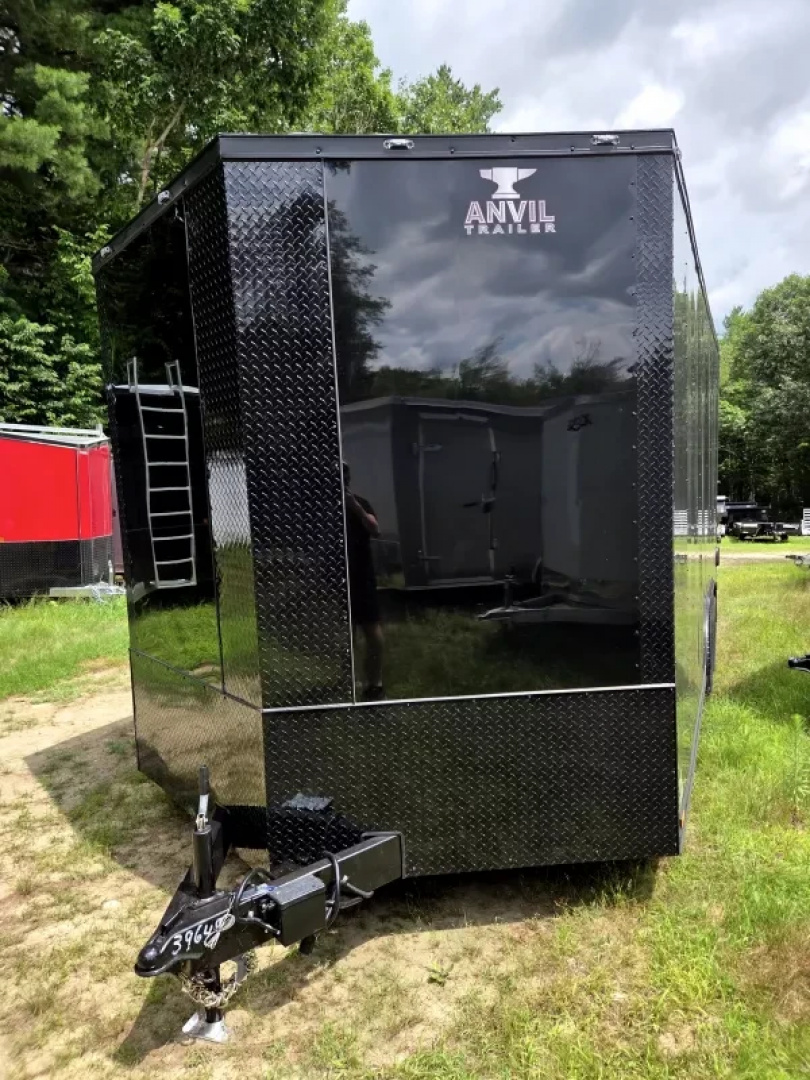 New 2025 8.5x18 extra height enclosed cargo or car hauler trailer black out - Anvil Trailers