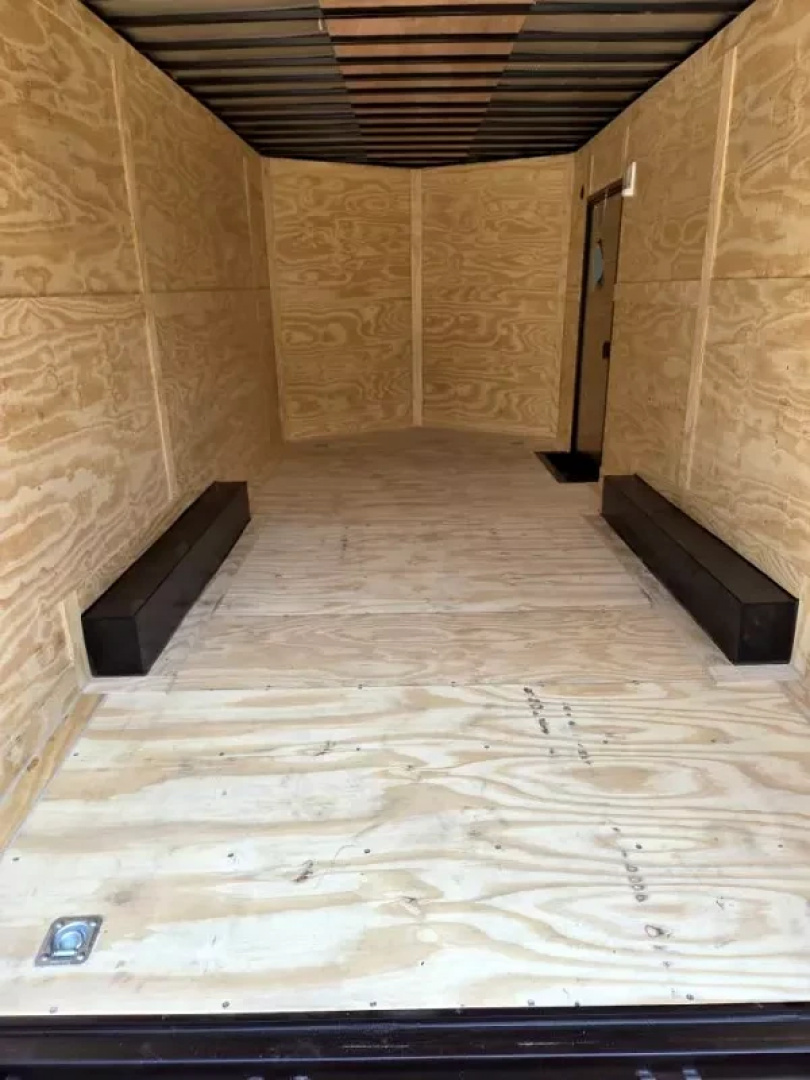 New 2025 8.5x18 extra height enclosed cargo or car hauler trailer black out - Anvil Trailers